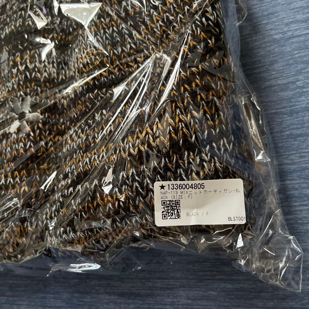 新品】Naptime. MIXニットカーディガン (ブラックFサイズ)