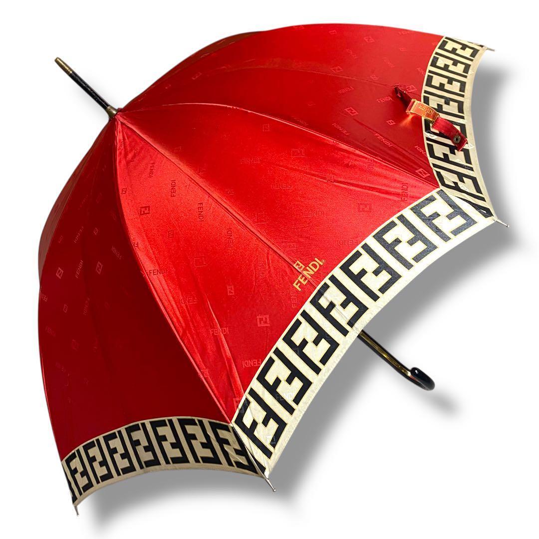 希少✨️ FENDI フェンディ 長傘 ズッカ柄 FF 雨傘 レッド