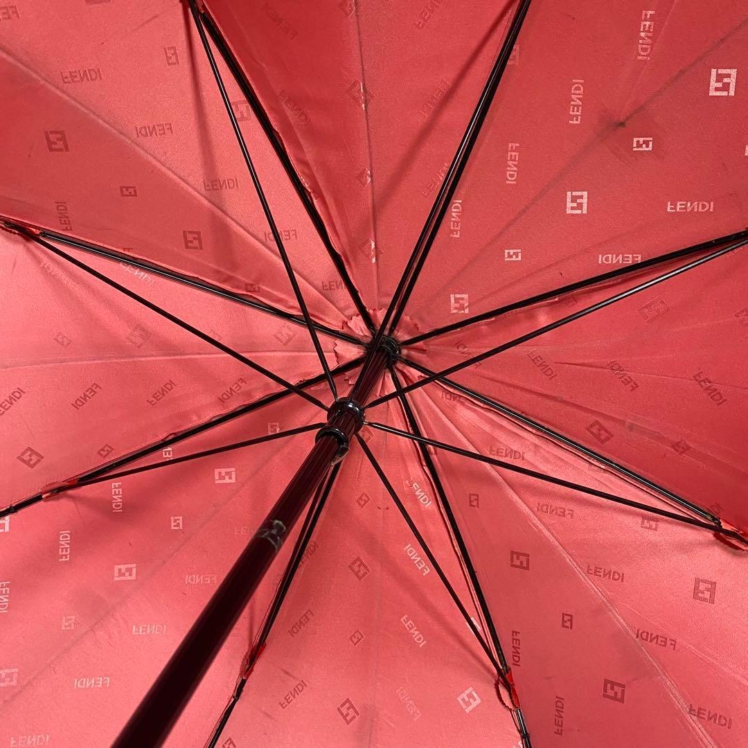 希少✨️ FENDI フェンディ 長傘 ズッカ柄 FF 雨傘 レッド