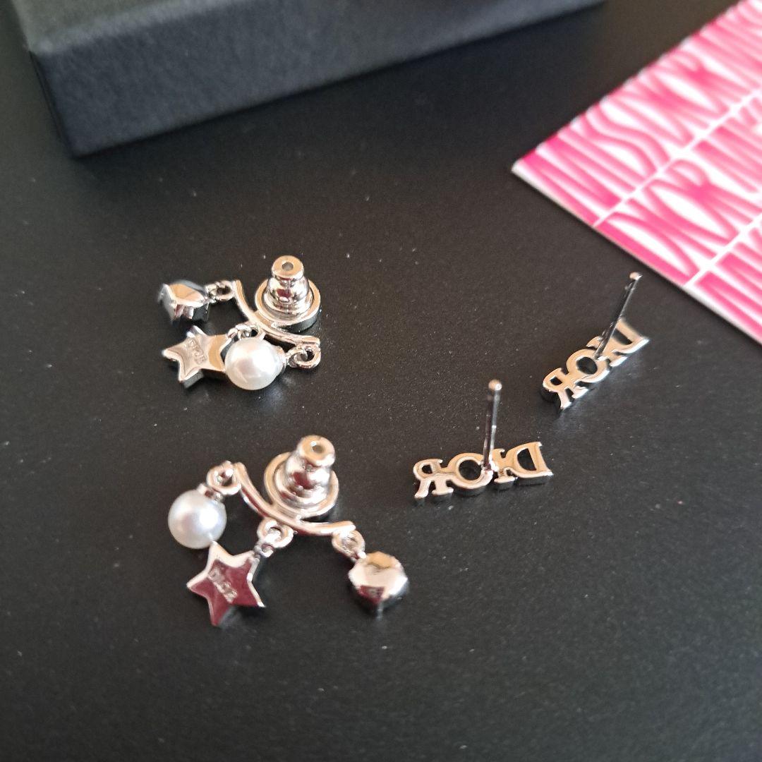 ディオール　Dior　ピアス　ヴィンテージ　新品未使用　シルバー　箱付き