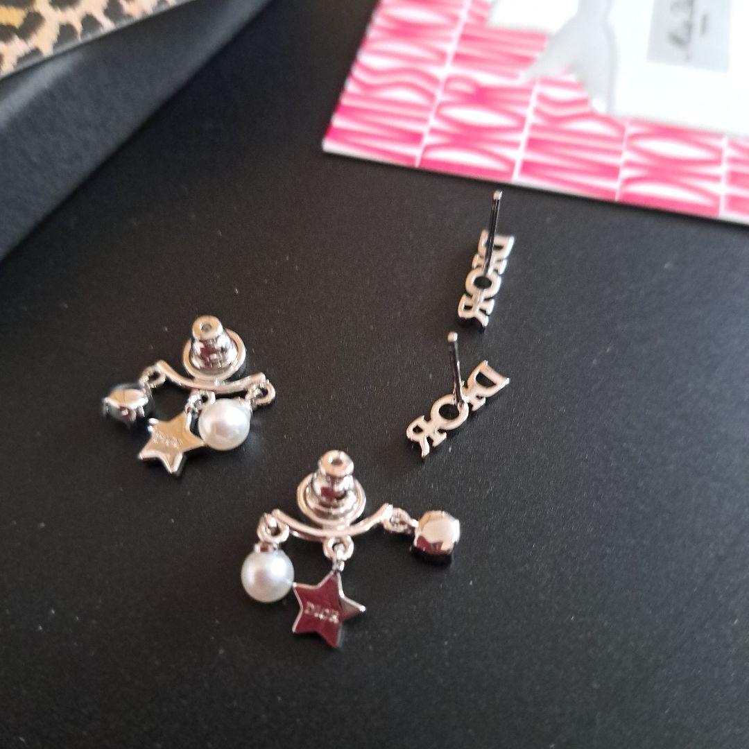 ディオール　Dior　ピアス　ヴィンテージ　新品未使用　シルバー　箱付き