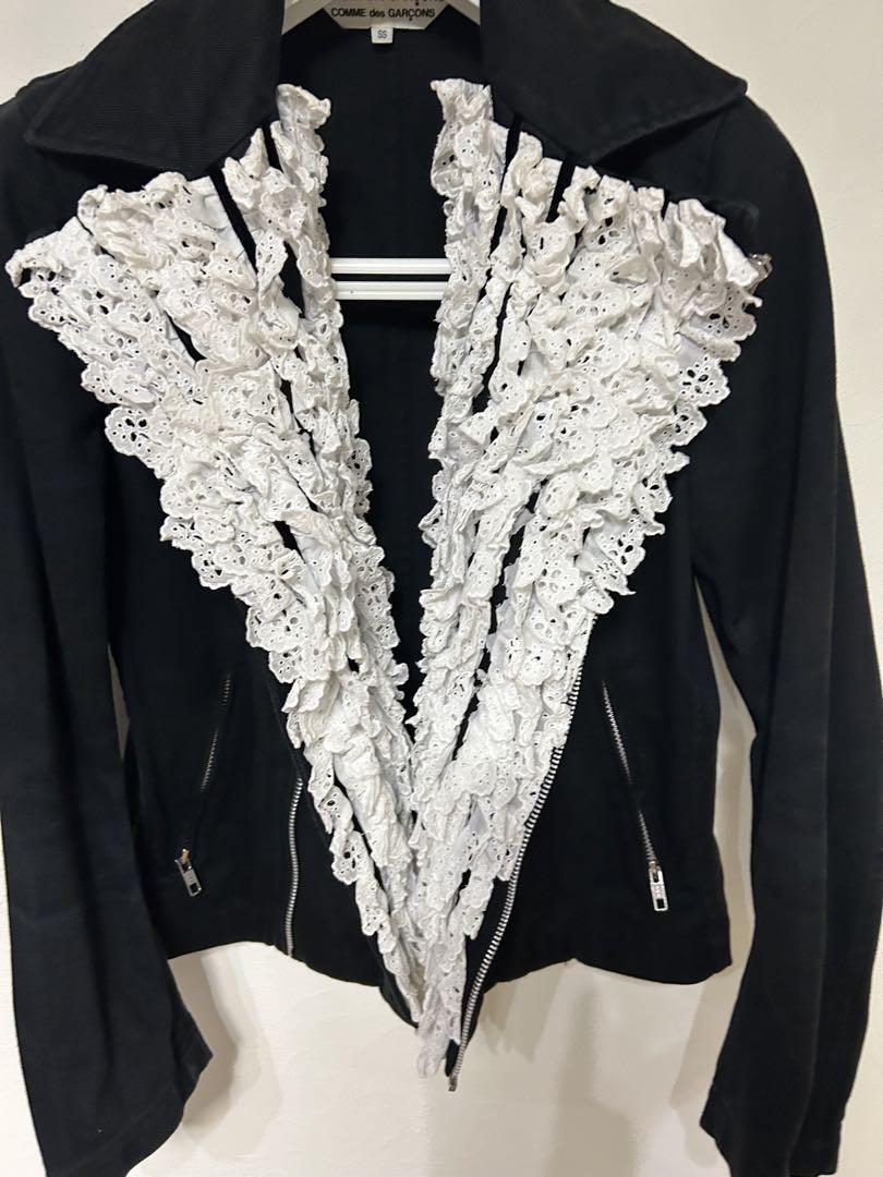 COMME des GARÇONS 黒 レースフリルジャケット