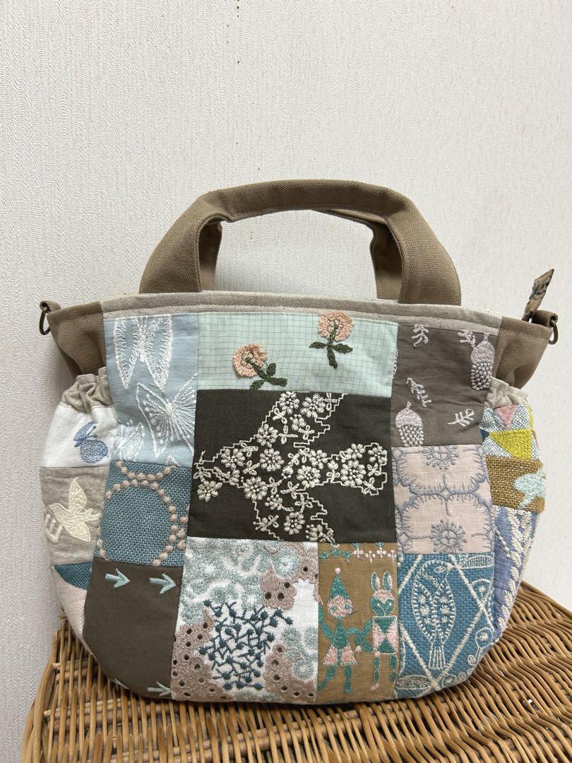 ＊ミナペルホネン＊フォレストタイル他 ⚮パッチで2wayトートバッグ bird land バッグ - minä perhonen