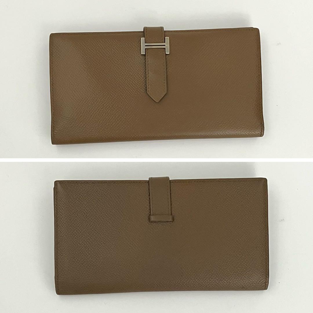 エルメス長財布 べアンスフレ バイカラーブラウン×ベージュHermes 財布