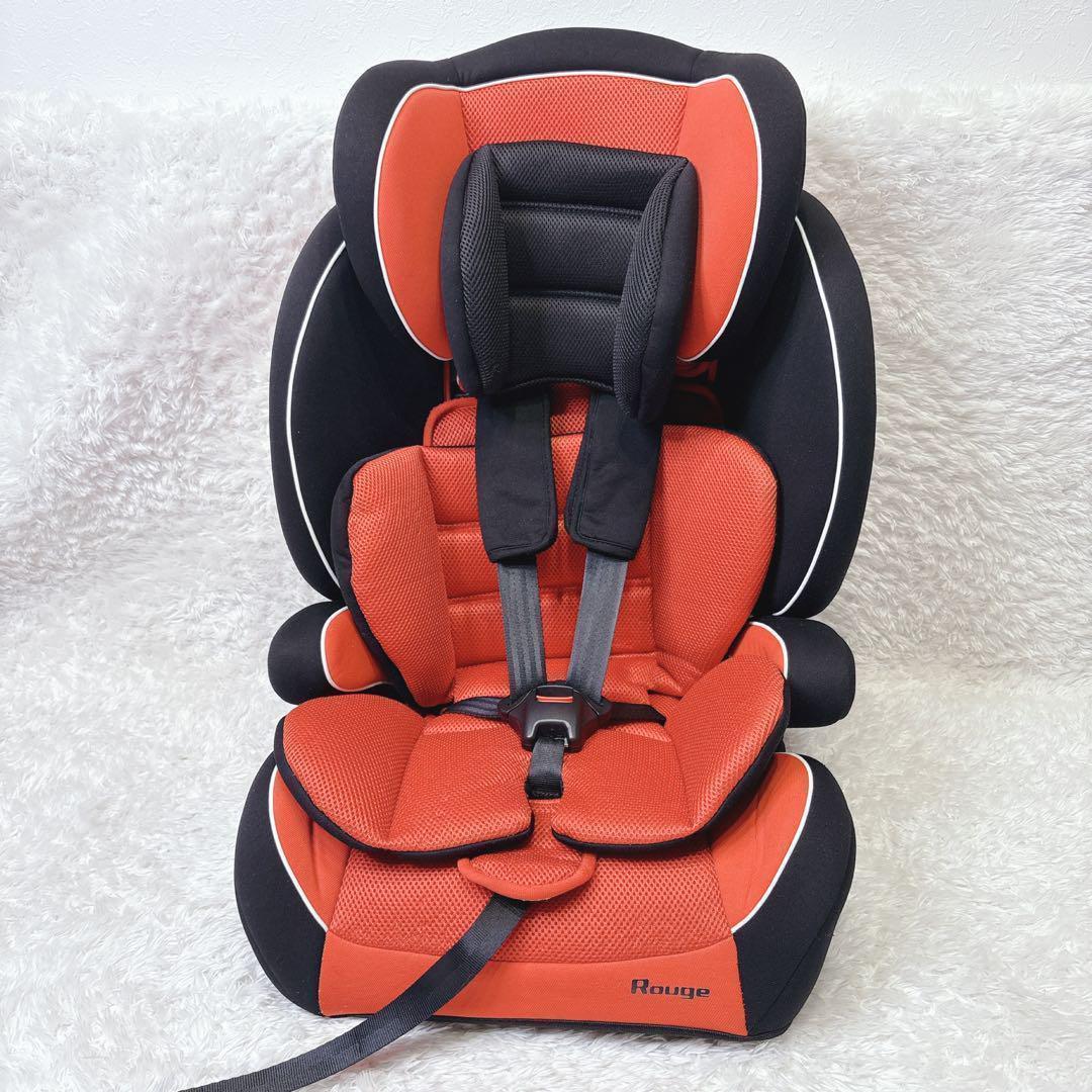 日本育児　ハイバックブースター ルージュ チャイルドシート ジュニアシート ハイバックブースター ルージュ | 3点式シートベルト固定方式の