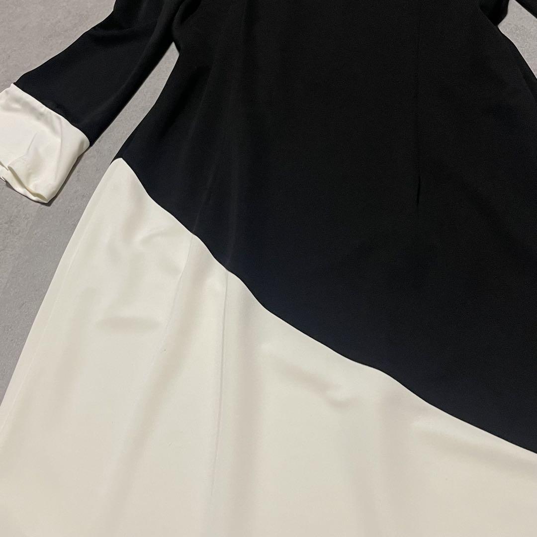 見逃し厳禁！おトクな ピンキー&ダイアンワンピースバイカラー とろみフレア袖サラサラ素材 ワンピース