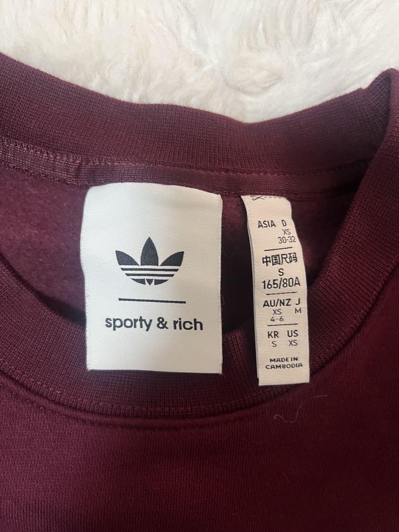 adidas sporty & rich トレーナー S バーガンディ