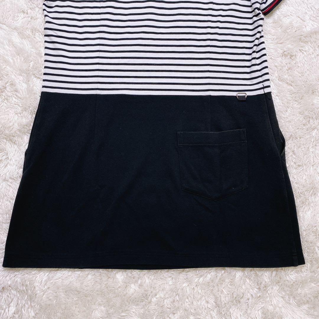 LANVIN SPORT 42 XL相当 ゴルフ ワンピース ボーダー 切り替え