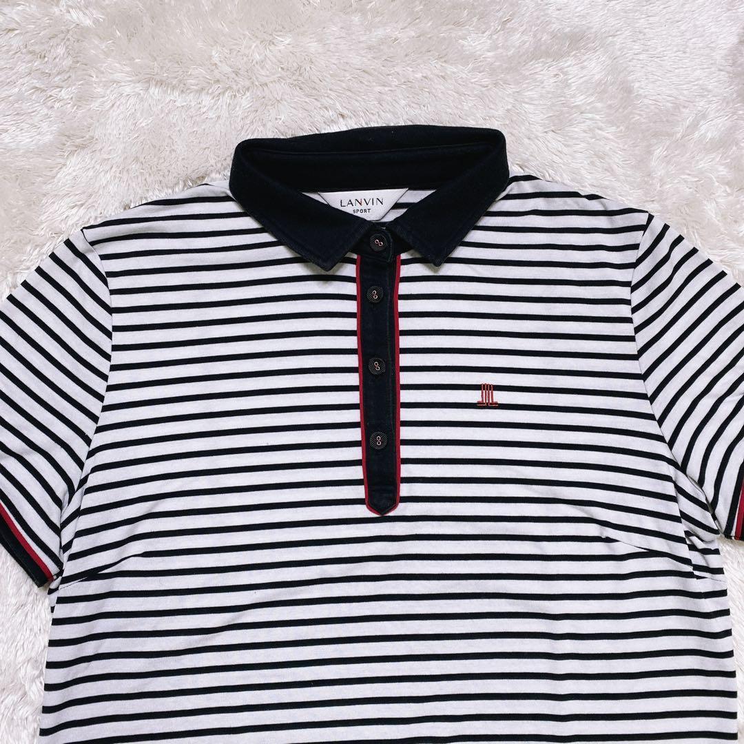 LANVIN SPORT 42 XL相当 ゴルフ ワンピース ボーダー 切り替え