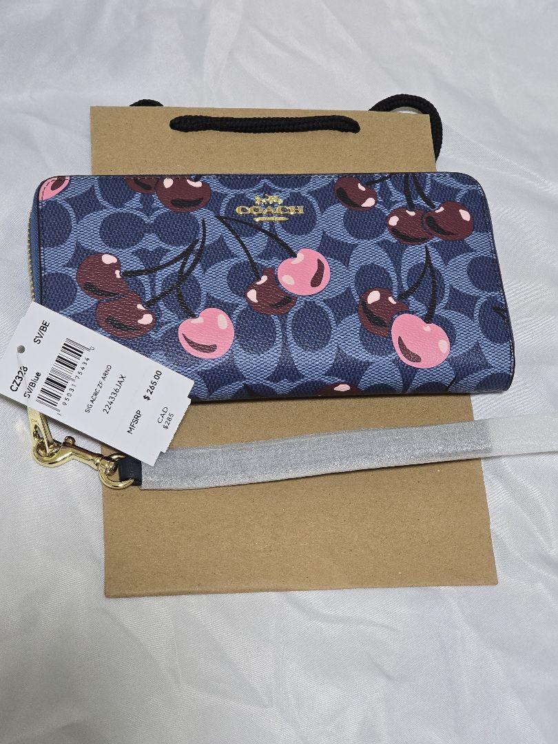新品 COACH コーチ 長財布 さくらんぼ サクランボ cz328