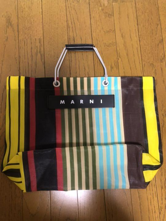 MARNI ストライプトートバッグ nJIgf-m55284022616 マルニフラワーカフェ 大得価在庫
