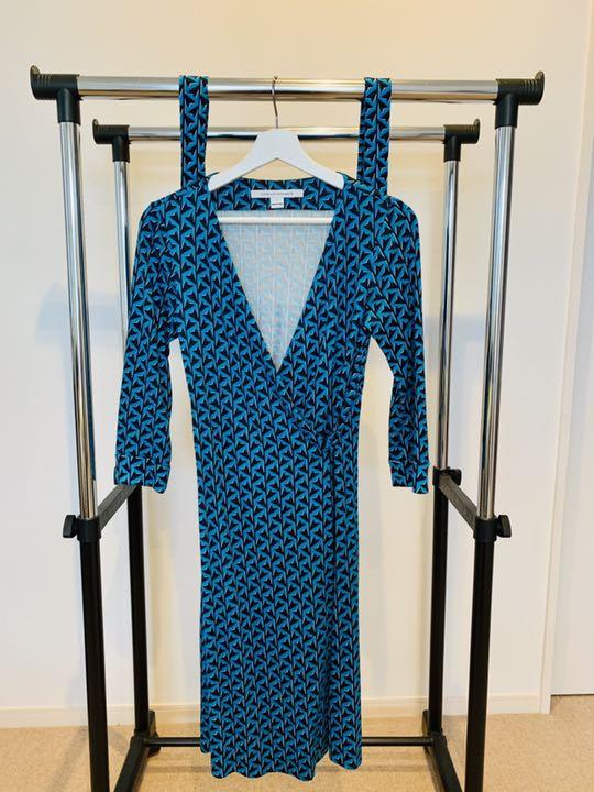 ★赤字セール／即発♪★DVF Irisラップワンピース★ セール】 装飾ロゴカットソーワンピース （ロング・マキシ丈