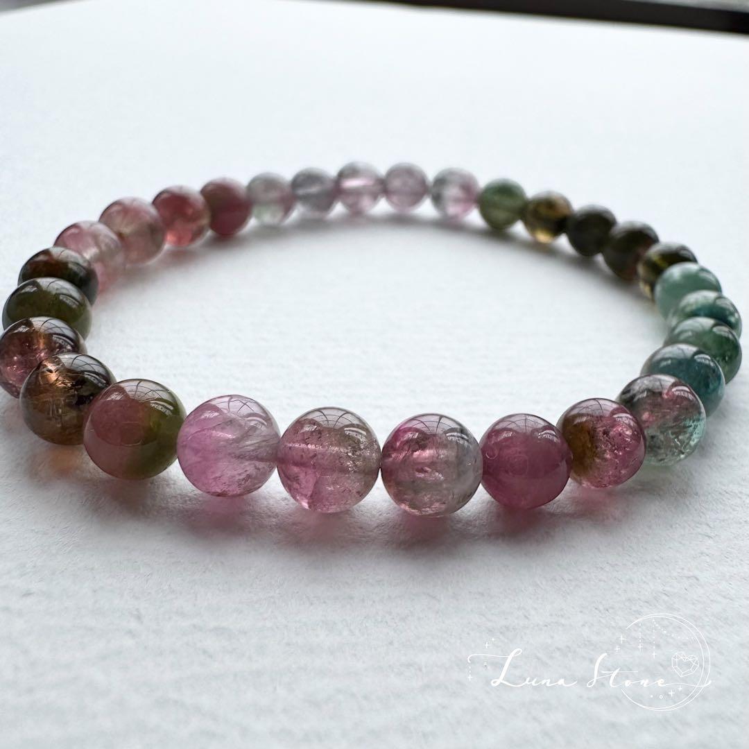 ウォーターメロントルマリン 彩りのバランス 天然石 ブレスレット