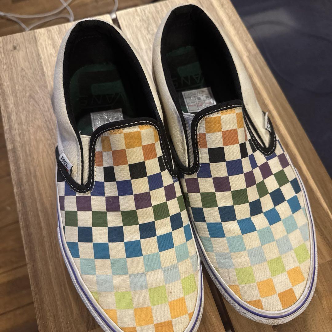 VANS freecityマルチカラー チェック スリッポン