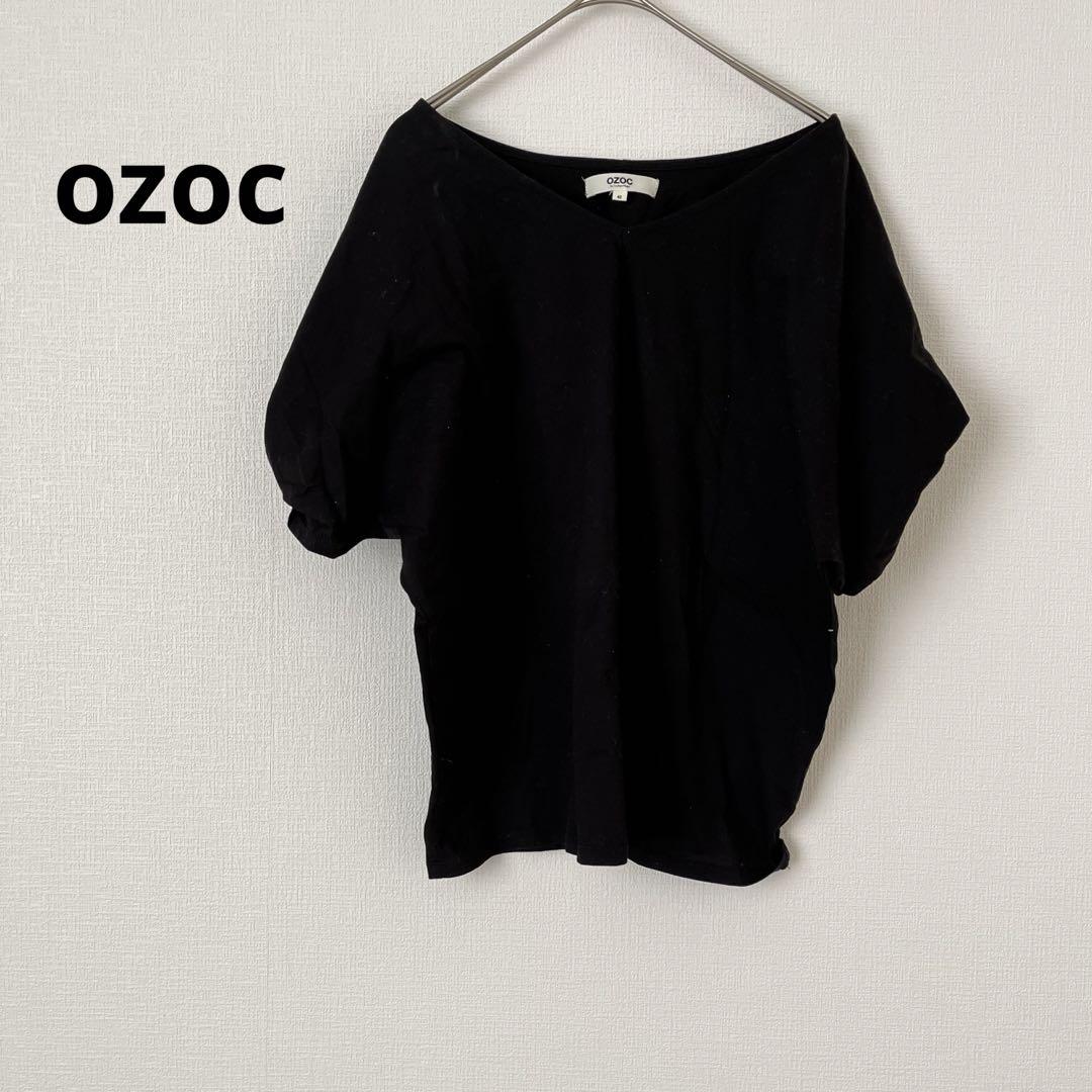 オゾック ブラウス 半袖Tシャツ ブラック シンプル 無地 - トップス
