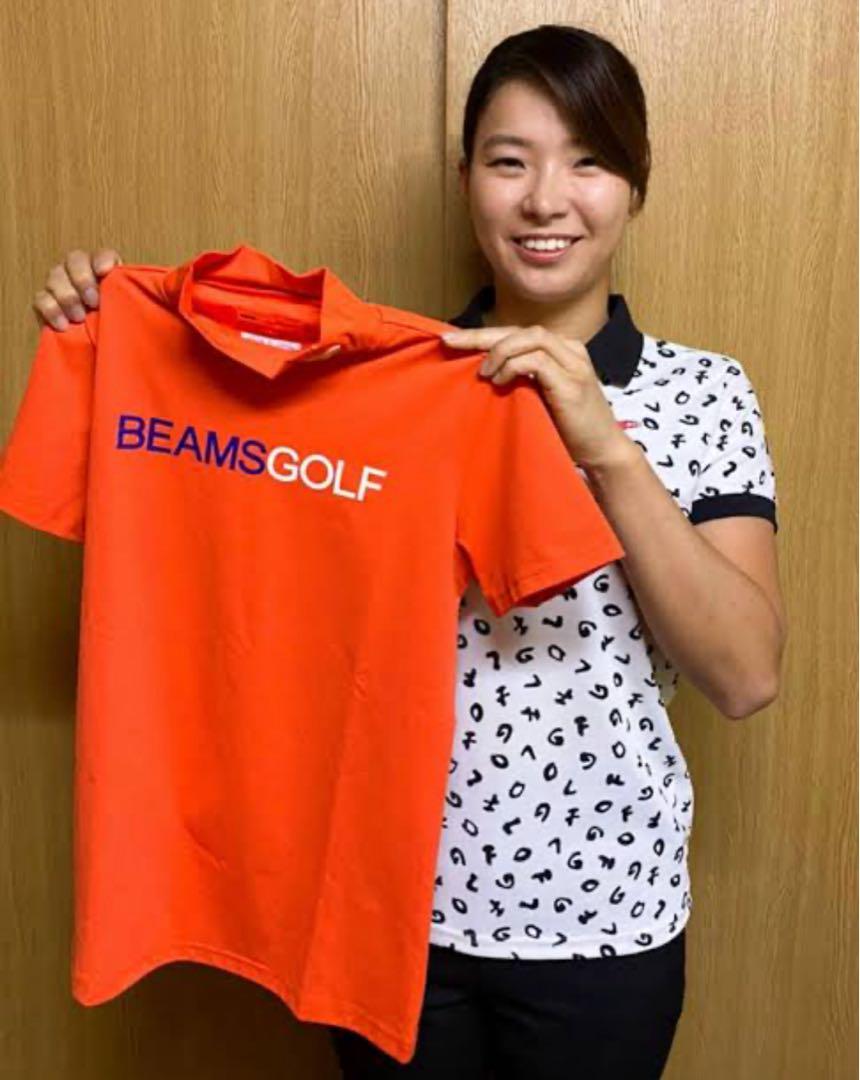BEAMS GOLF 渋野日向子プロ監修　オレンジモックネックシャツ Sサイズ