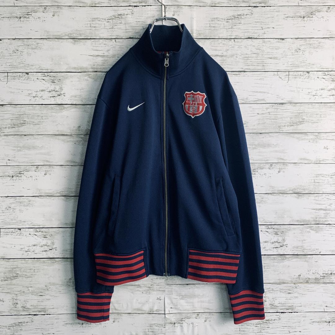 ナイキ NIKE トラックジャケット ジャージ S ネイビー 赤 FCバルセロナ