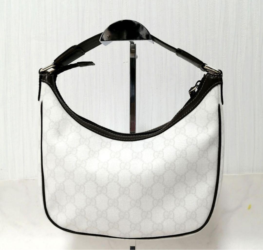 美品✨希少グッチ ハンドバッグ ワンショルダーGGスプリーム PVC 白