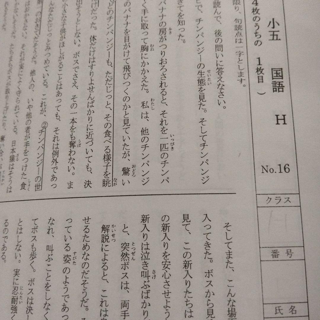 2024年度最新 浜学園小5 復習テストH 国語1年分 - メルカリ