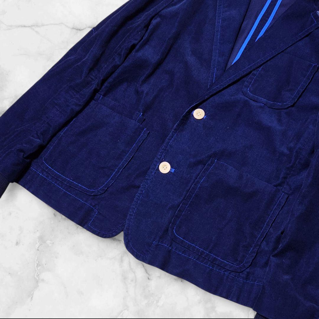 美品 sacai サカイ コーデュロイ テーラードジャケット 切替 ネイビー