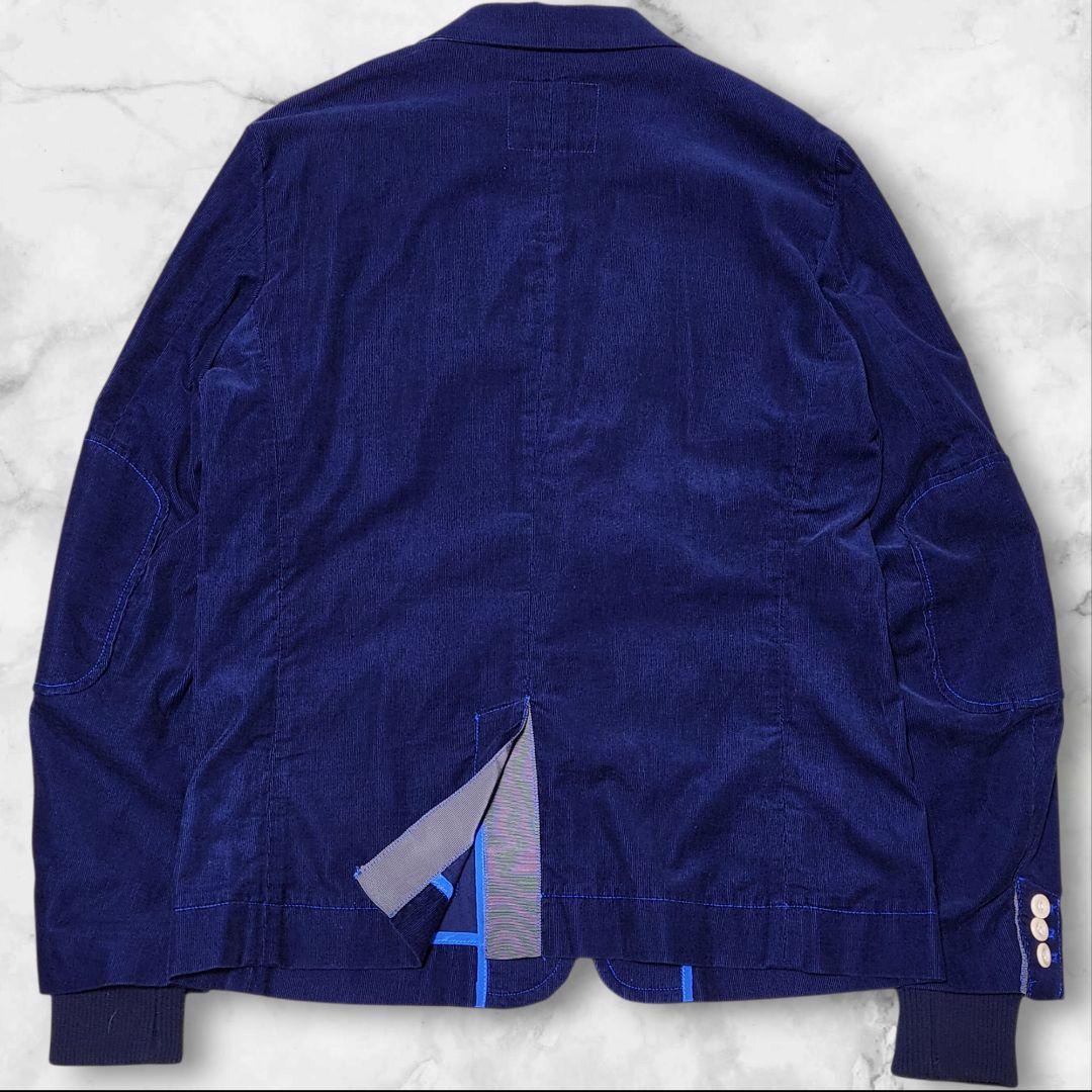 美品 sacai サカイ コーデュロイ テーラードジャケット 切替 ネイビー