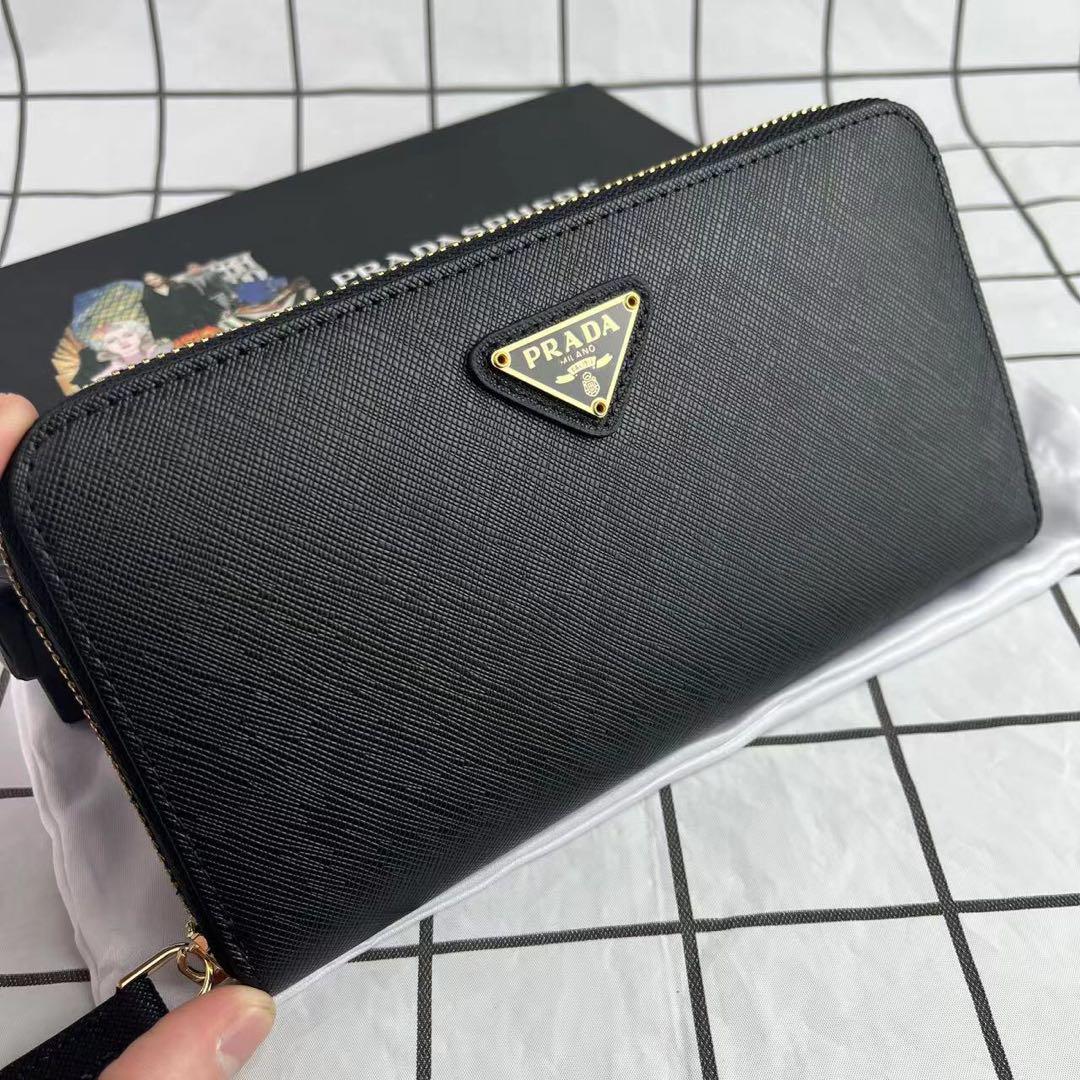 PRADA プラダ ラウンドファスナー 長財布 ブラック