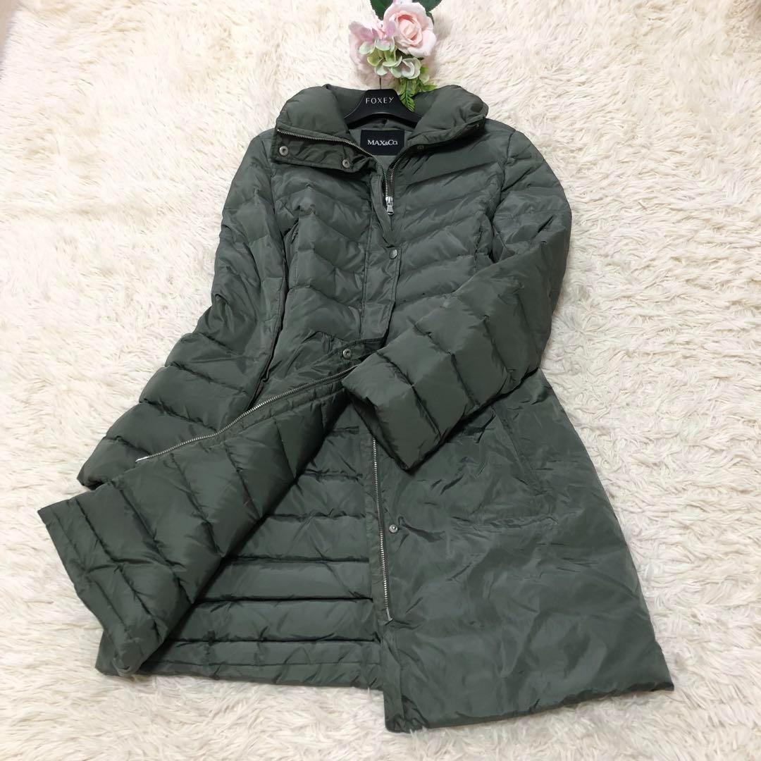 美品✨Max&Co.大きいサイズ　2wayロングダウンコート　Aライン　カーキ