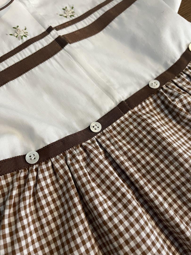 荻窪七里 刺繍 フロントジップ 春夏ワンピース 120 七里久美子