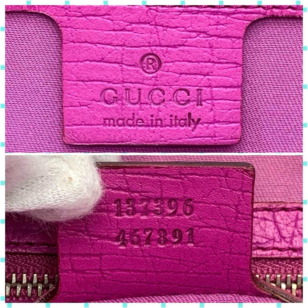 GUCCI GGキャンバス シェリーライン トートバッグ 肩掛け可 ピンク