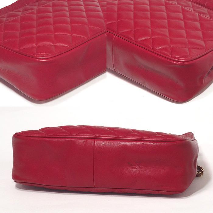 シャネル CHANEL ヴィンテージマトラッセ チェーントートバッグ レッド