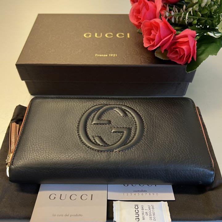定番本物保証 未使用に近い‼️ グッチ GUCCI 財布 長財布 ソーホー ラウンドファスナー kR75Q-m55319649519 好評高評価