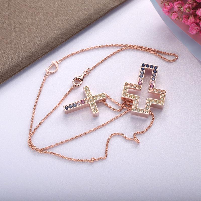 クロスネックレスRGグラデ※DAMIANI ダミアーニ ベルエポック風