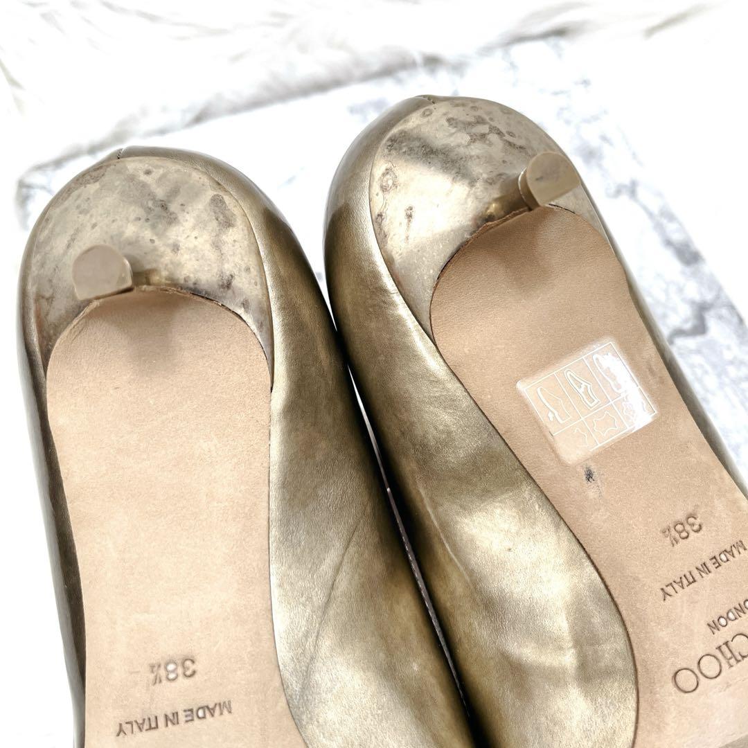 JIMMY CHOO ジミーチュウ パンプス ゴールド 金 ローヒール 25.5