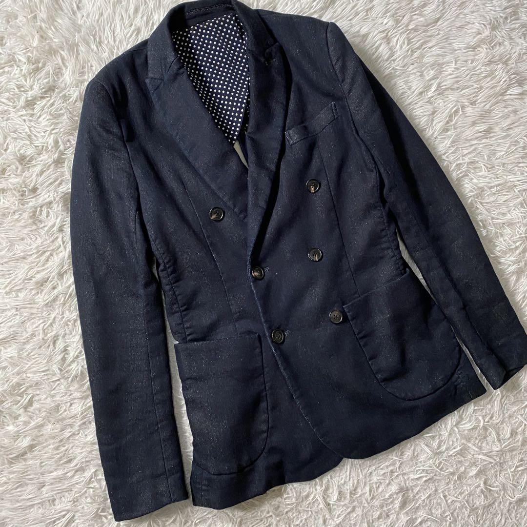 美品】ウノピュウノウグァーレトレ　ダブルジャケット　swaet denim JK
