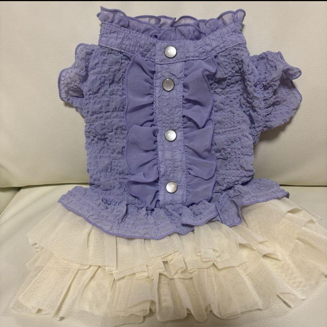 『即日発送』新品 GODPIVA フルーツフリルワンピース　犬服　SM グレープ