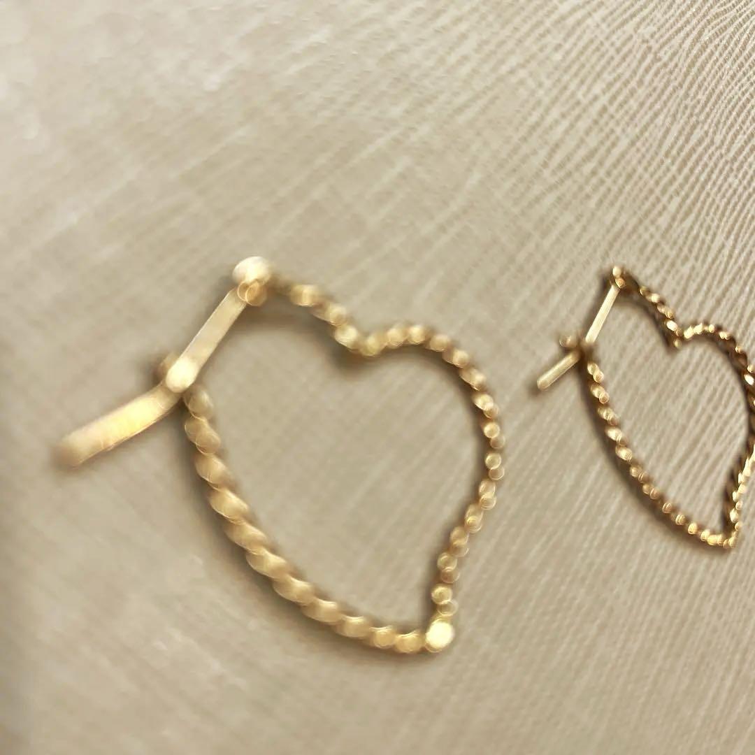 ノジェス ピアス ハートフープ 10金 ￼ ピアス(両耳用)