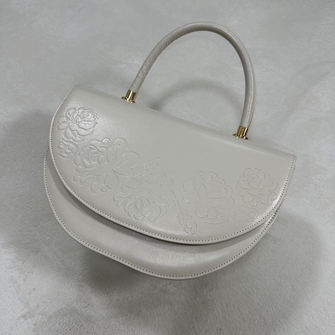 希少 HANAE MORI ハナエモリ 森英恵 ハンドバッグ 金具