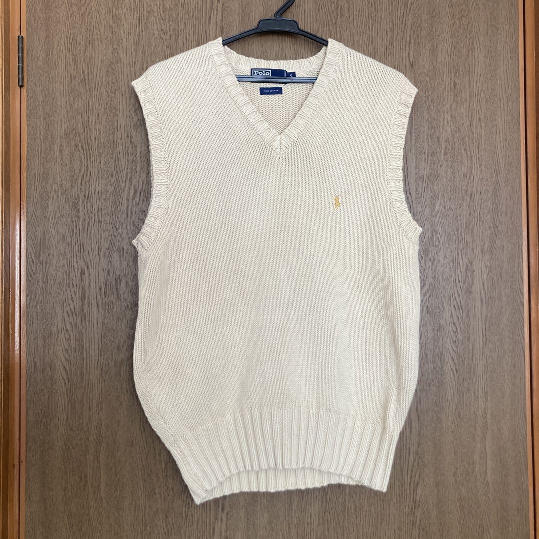 90s ポロバイラルフローレン コットン ニットベスト vintage