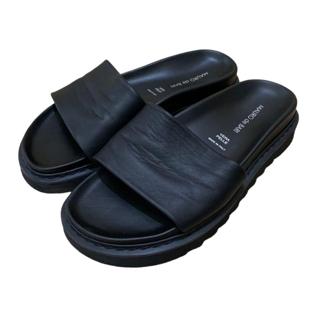 低価格の MAURO DE BARI レザー シャワーサンダル サンダル