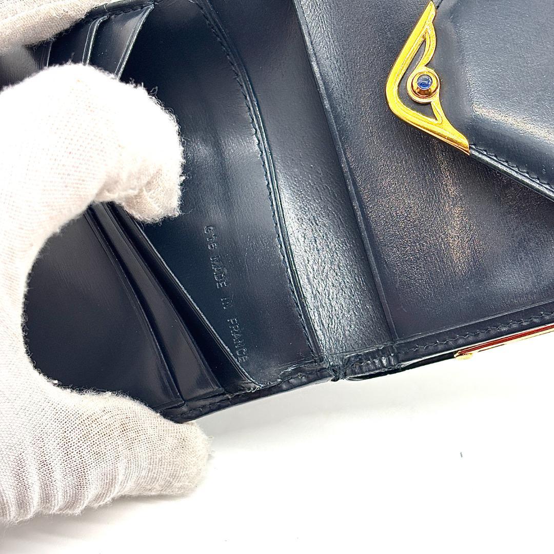 煌めく金彩✨】 カルティエ サファイアライン 三つ折り財布