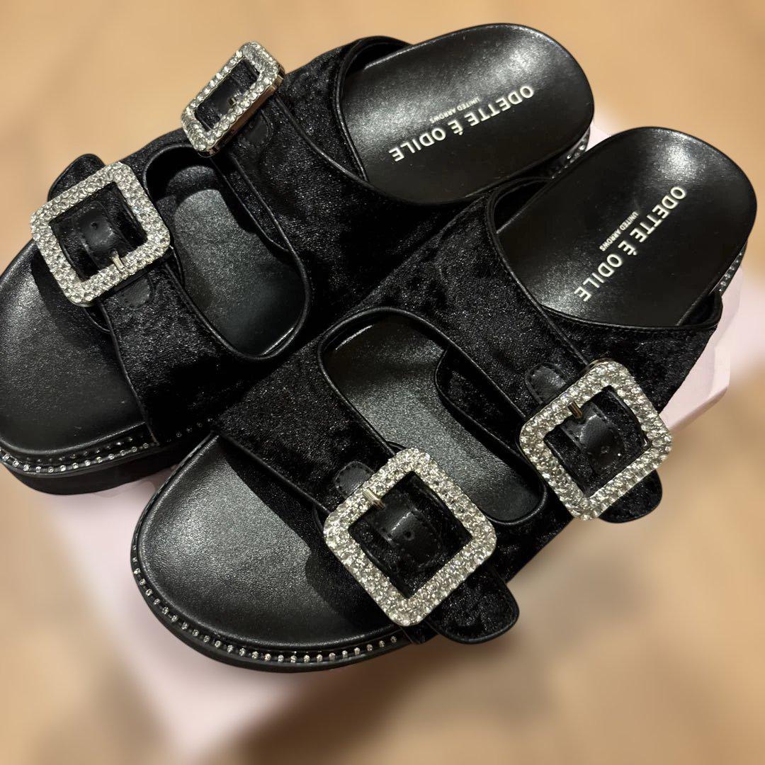 OdetteEOdileオデットエオディールビジュー付きサンダル