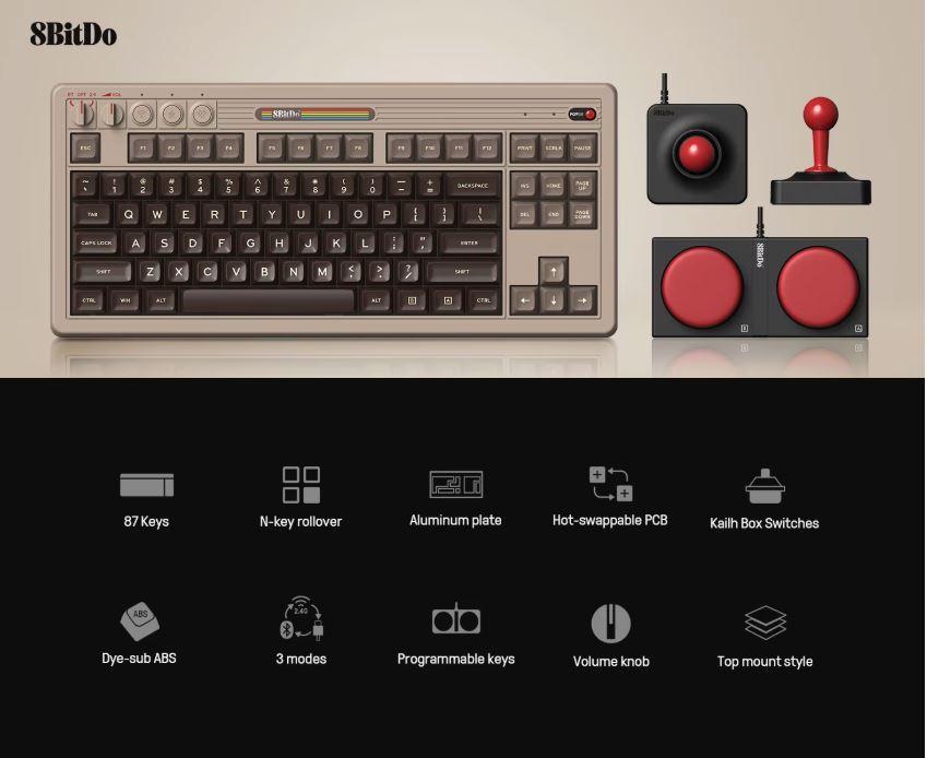 [極美品]8Bitdo メカニカルキーボード、テンキー(C64 Edition)