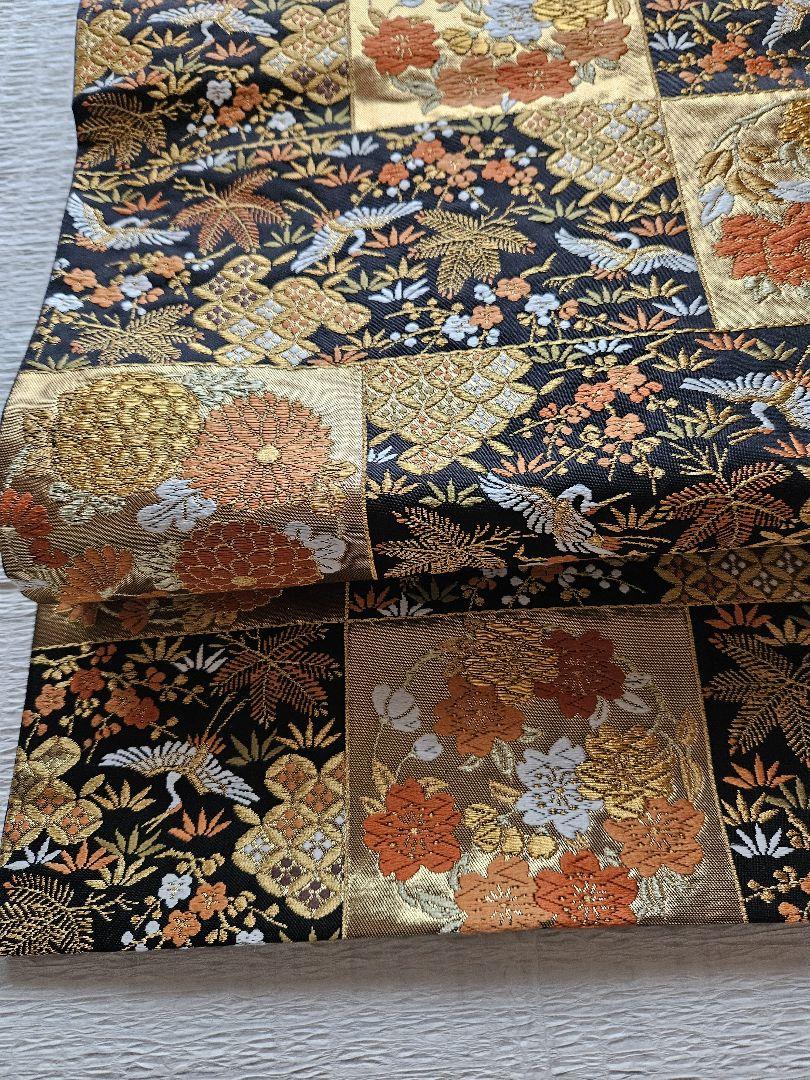 袋帯唐織六通正絹 飛鶴吉祥柄