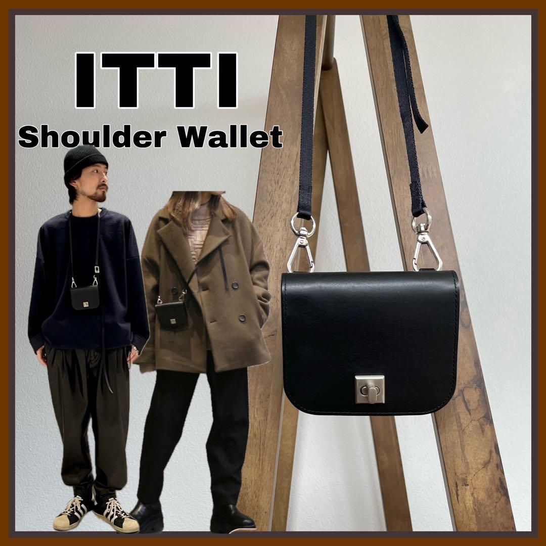 美品ITTI ショルダーウォレット ブラック　ミニ財布　黒