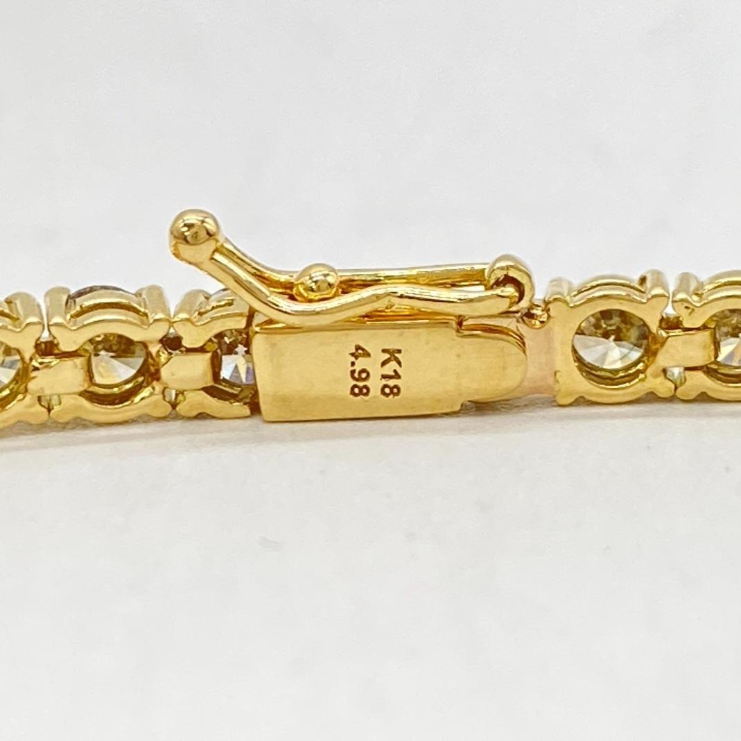 18K+4.98ct天然ダイヤモンドテニスブレスレット