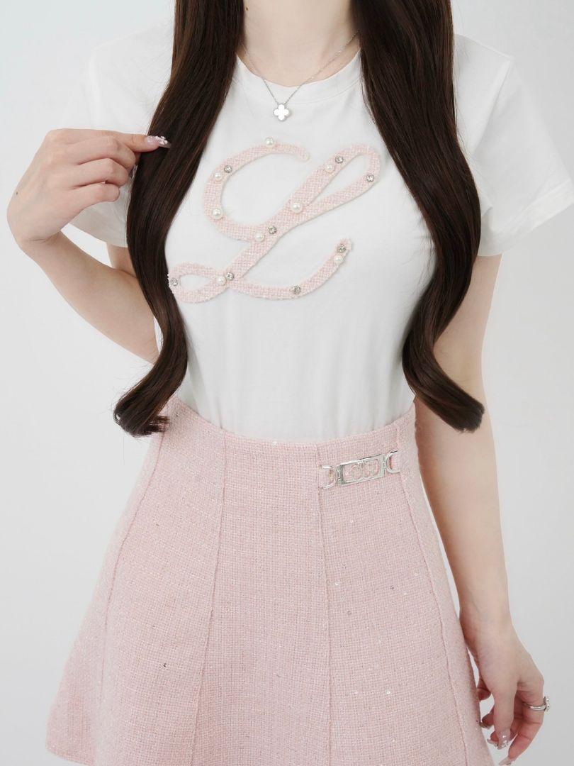 大人気 lumi bijou tweed original Lumignon T メルカリ - ピンク トップス