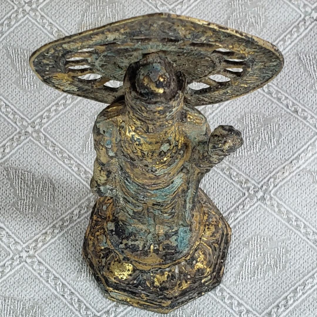 ◇新羅仏 金銅観音菩薩立像 総高:25cm 仏像◇検）天平仏 飛鳥仏