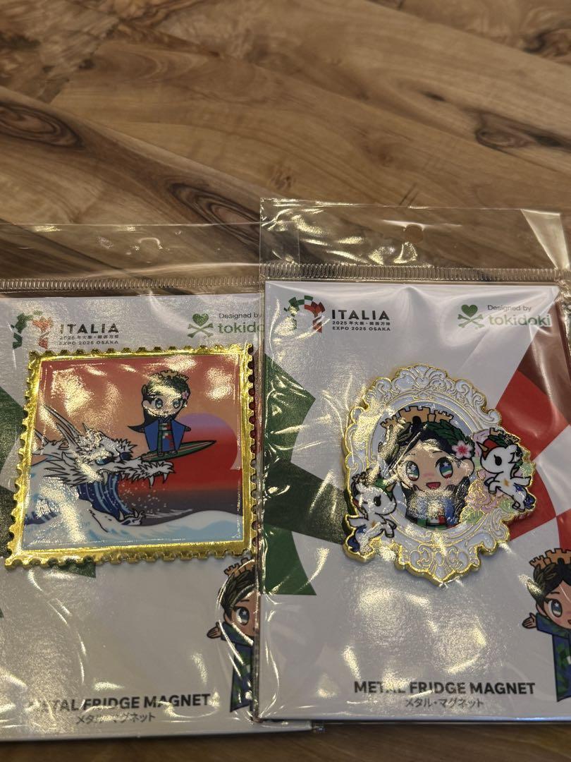 【新品】大阪関西万博　イタリア館　イタリアちゃん　マグネット ② 【3点セット】イタリアちゃん メタルマグネット イタリア館