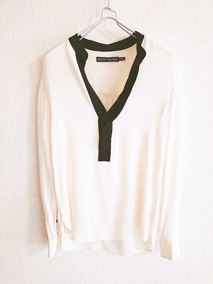D221883 RALPH LAUREN ロングスリーブ シルクブラウス