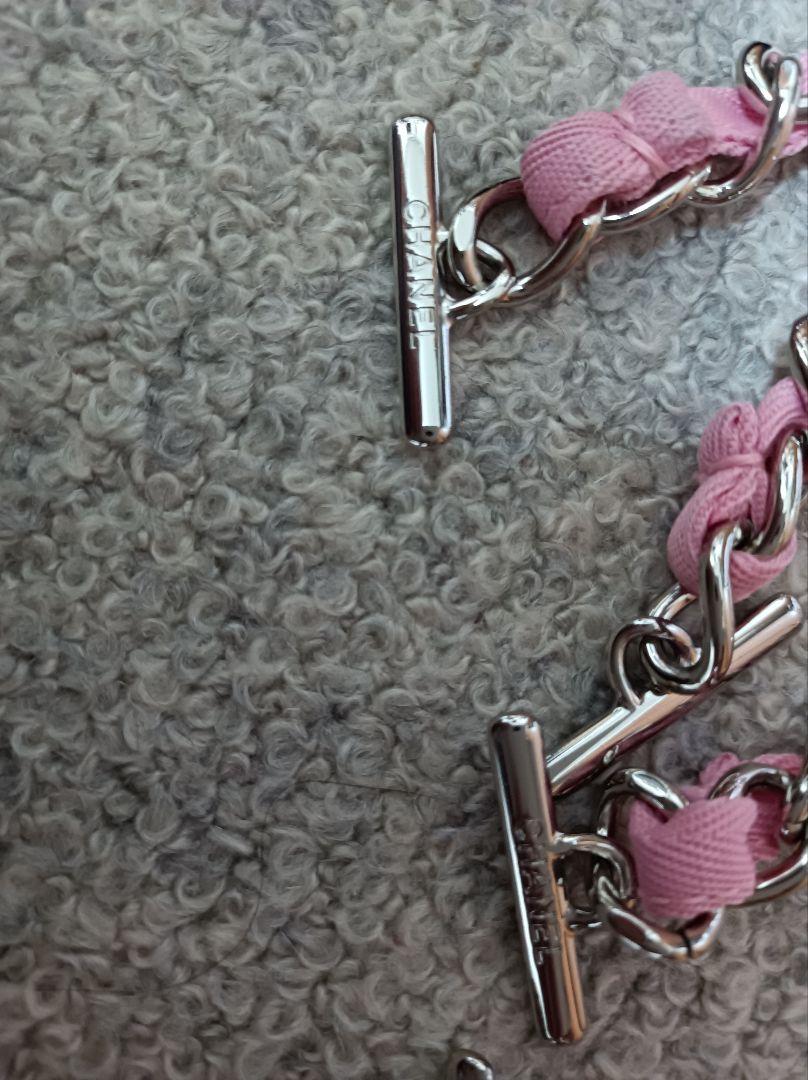 CHANEL シャネル チェーン バッグ用 シルバー×ピンク